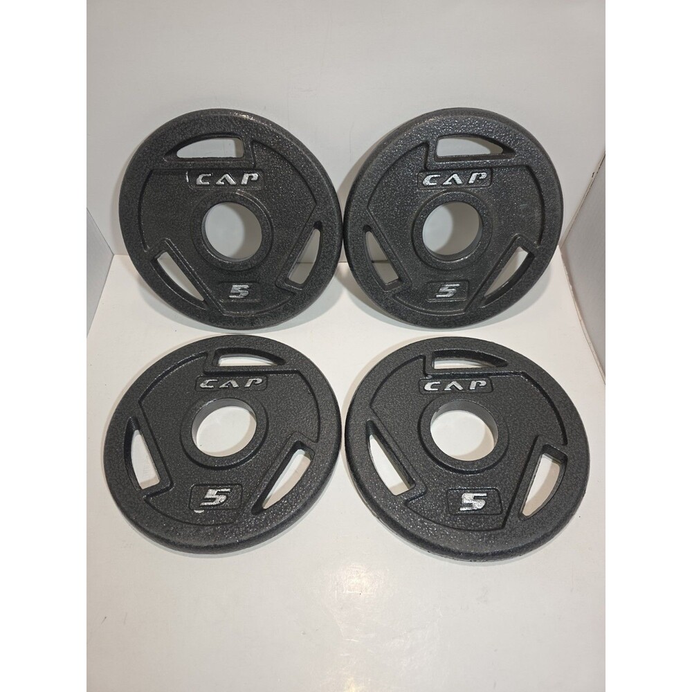 CAP 5 lb Barbell Black Olympic Grip Weight Plate 2-inch Hole Set of 4